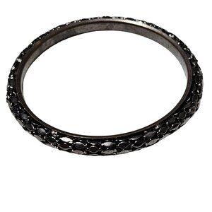 Elegant Vintage Silver Tone Metal Bangle Bracelet Intricate Detailing Fashion